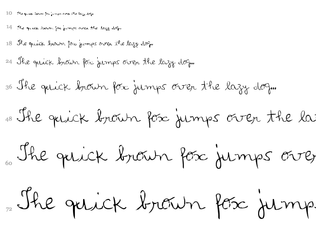 MTF Loli's Handwriting font waterfall